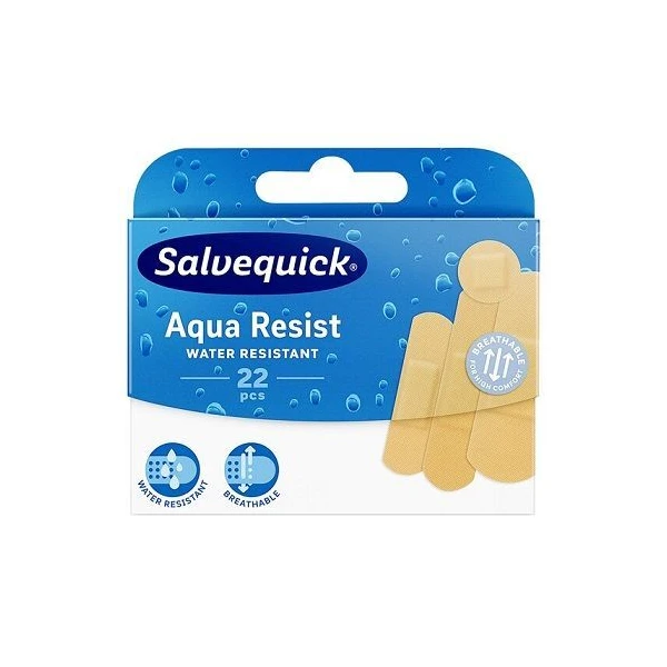 Plastry wodoodporne, Salvequick Aqua Resist, 22 sztuki