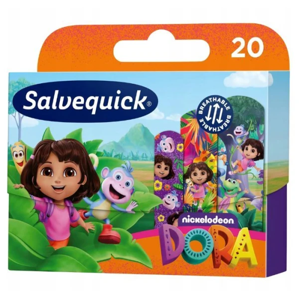 Plastry wodoodporne, Salvequick Dora, 20 sztuk