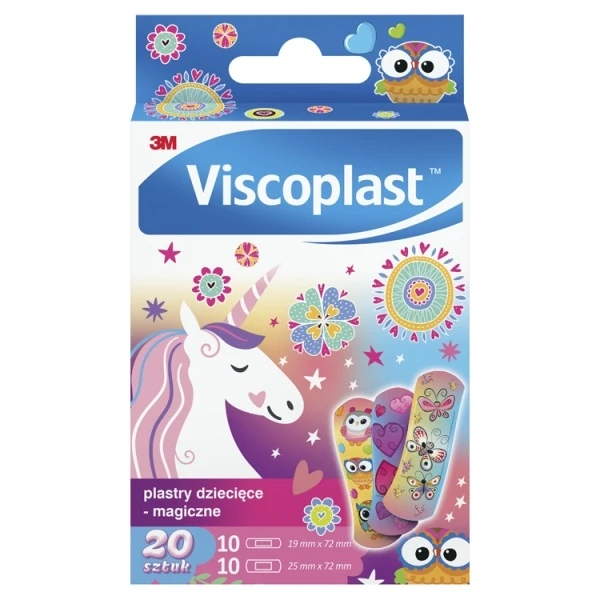Plastry dla dzieci, Magiczne, Viscoplast, 2 rozmiary, 20 sztuk