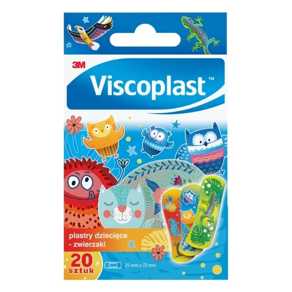 Plastry dla dzieci, Zwierzaki, Viscoplast, 20 sztuk