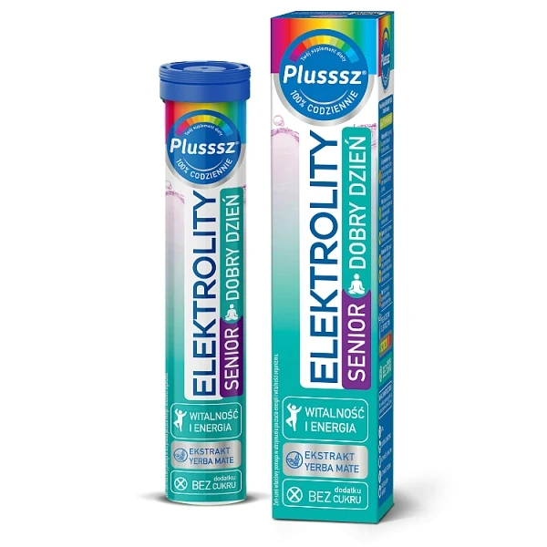 Plusssz Elektrolity Senior Dobry Dzień, smak cytrynowo-miętowy, 24 tabletki musujące