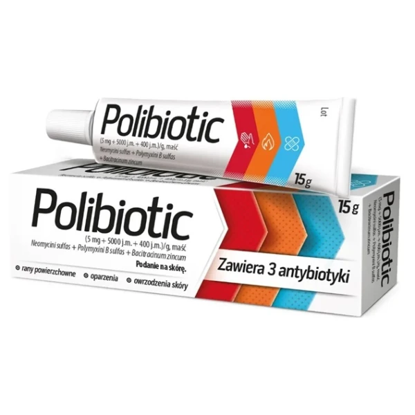Polibiotic (5mg+5000j.m.+400j.m.)/g, maść, 15g