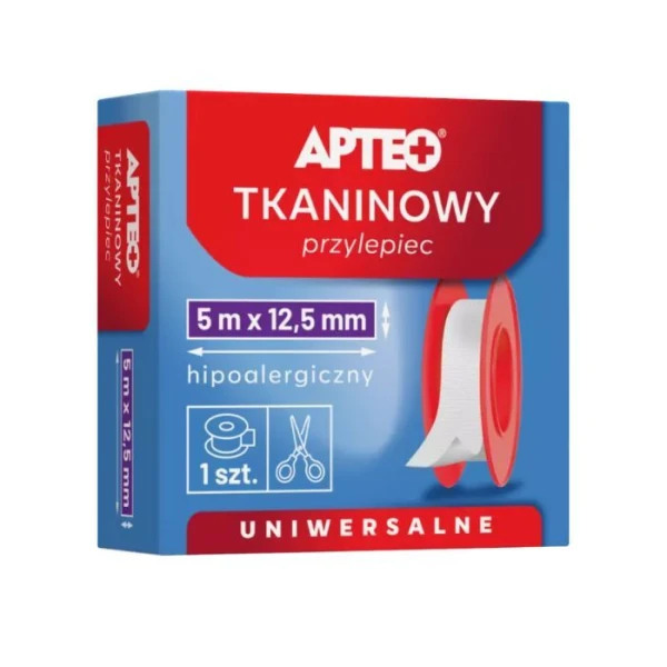 Przylepiec Apteo, tkaninowy, biały, 5m x 12,5mm, 1 sztuka