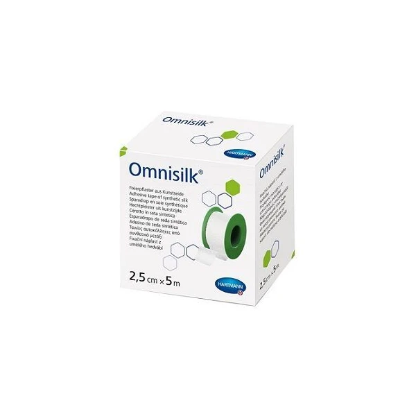 Przylepiec na rolce Omnisilk, skóra wrażliwa, 2,5cmx5m, 1 sztuka