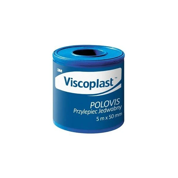 Przylepiec Polovis, Viscoplast, jedwabny, biały, 5m x 50mm, 1 sztuka