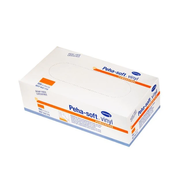 Rękawiczki Peha-soft, winylowe, niesterylne, niepudrowane, rozmiar M, 100 sztuk