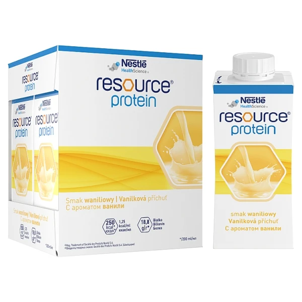 Resource Protein, produkt odżywczy wysokobiałkowy, smak waniliowy, płyn, 4x200ml