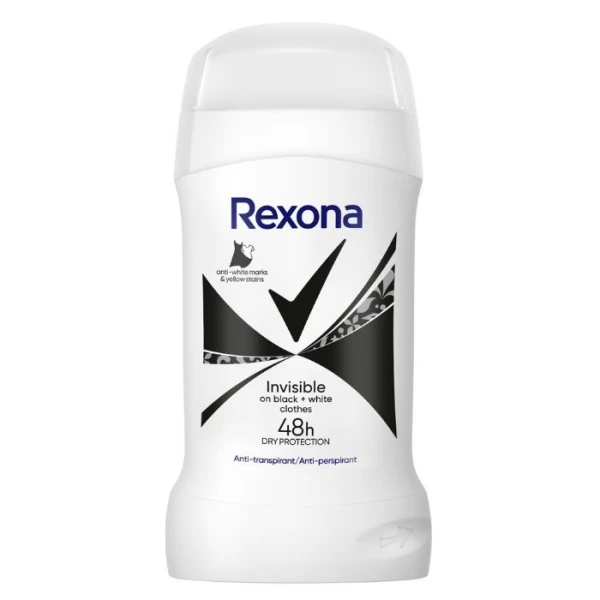 Rexona, antyperspirant w sztyfcie, 48h, Invisible Black+White, 50ml