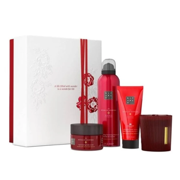 Rituals, The Ritual of Ayurveda, pianka pod prysznic w żelu, 200ml +  peeling solny, 125g + krem do ciała, 100ml + świeca zapachowa, 100g