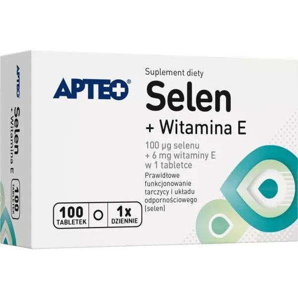 Selen + witamina E, Apteo, 100 tabletek