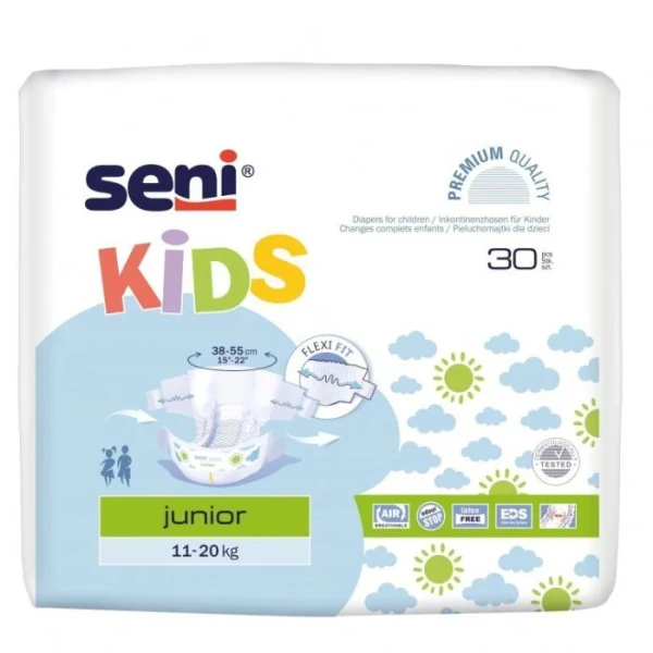 Seni Kids, pieluchomajtki jednorazowe, Junior, waga 11-20kg, 30 sztuk