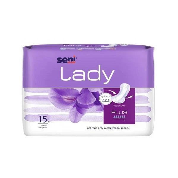 Seni Lady Plus, wkładki urologiczne, chłonność 6/6, 15 sztuk