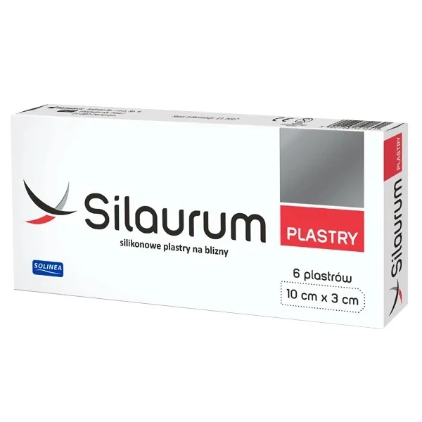 Silaurum, silikonowe plastry na blizny 10cmx3cm, 6 sztuk