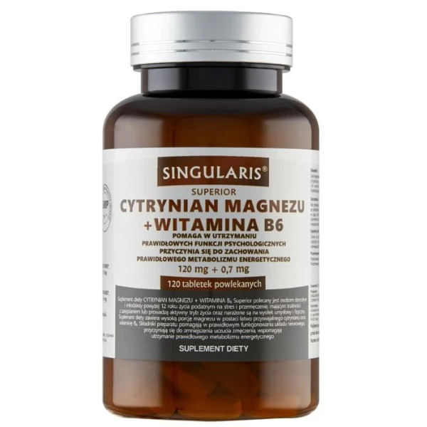 Singularis Superior, Cytrynian Magnezu + Witamina B6, 120 tabletek powlekanych