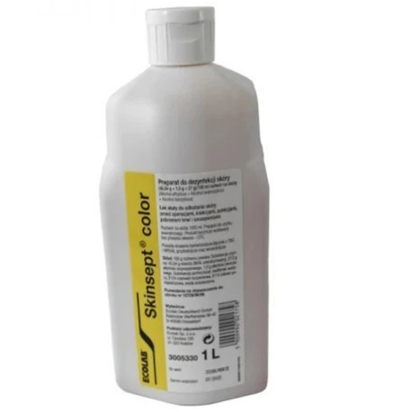 Skinsept Color (45,54g + 1g + 27g) / 100g, roztwór do odkażania skóry, 1000ml