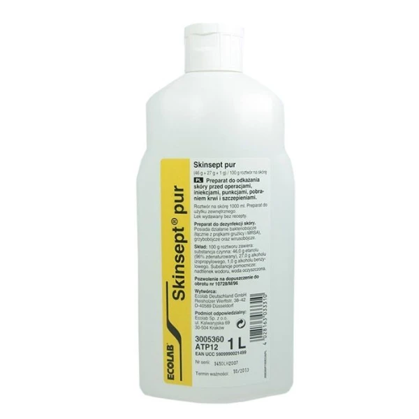 Skinsept Pur (46g+27g+1g)/100g, roztwór do odkażania skóry, 1000ml