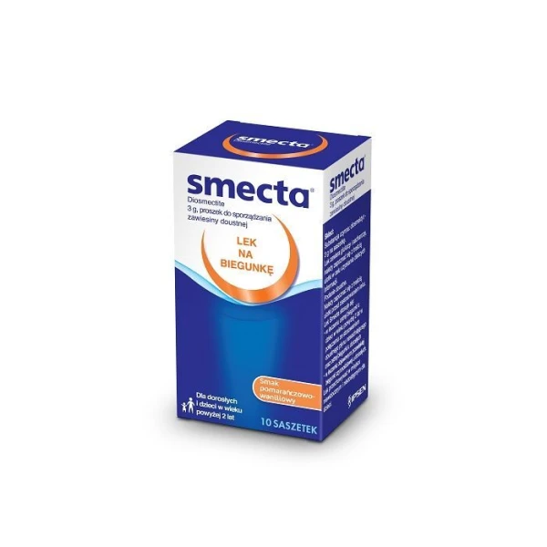 Smecta 3g, smak pomarańczowo-waniliowy, proszek, 10 saszetek