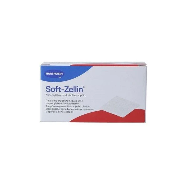 Soft-Zellin, waciki nasączone alkoholem izopropylowym, 60mmx30mm, 100 sztuk