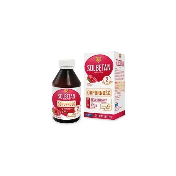 Solbetan Odporność, syrop, po 2 roku życia, smak malinowy, 150ml