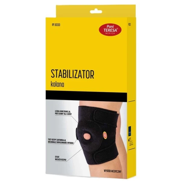 Stabilizator kolana, Pani Teresa, rozmiar L/XL, kolor czarny, 1 sztuka