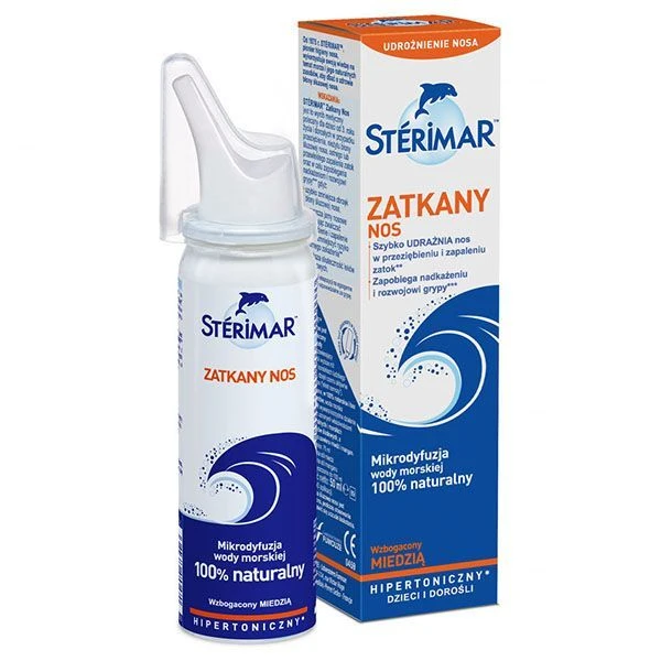 Sterimar Zatkany Nos, woda morska wzbogacona miedzią, spray, 50ml