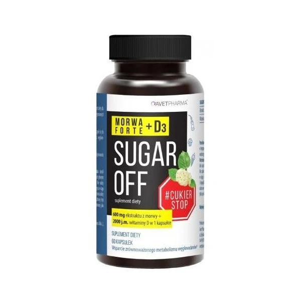 [DATA - 2026-11-30] Sugar Off Morwa Forte + witamina D3, 60 kapsułek