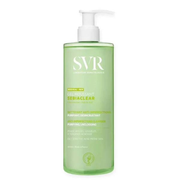 SVR Sebiaclear Gel Moussant, myjący żel pianka, oczyszczający pory, 400ml