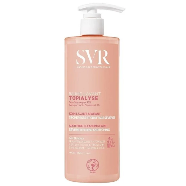 SVR Topialyse Baume Lavant, bezwonny balsam myjący do skóry bardzo suchej, ze skłonnością do atopii, 400ml