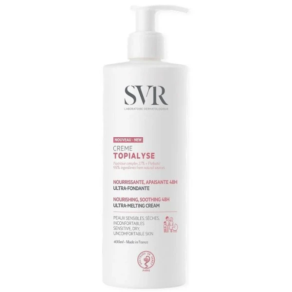SVR Topialyse Creme, kojący krem odżywczy do skóry suchej i wrażliwej, 400ml
