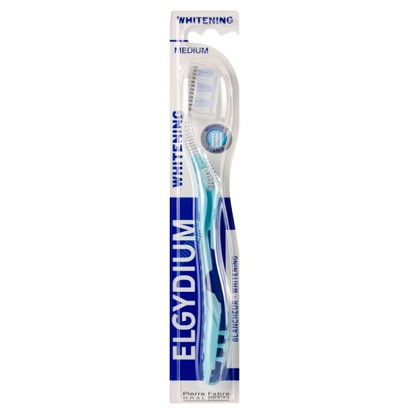 Elgydium Whitening, szczoteczka wybielająca do zębów, średnia, 1 sztuka