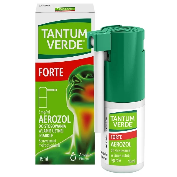 Tantum Verde Forte 3mg/ml, aerozol do stosowania w jamie ustnej i gardle, 15ml