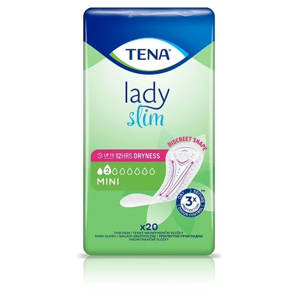 Wkłady anatomiczne Tena Lady Slim Mini, chłonność 2/8, 20 sztuk