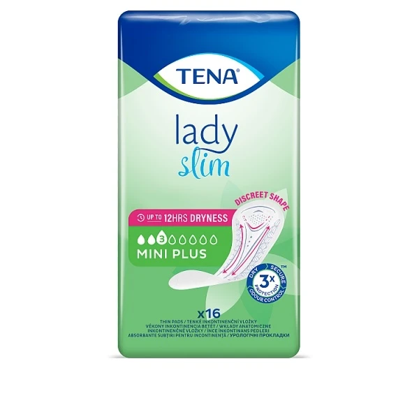 Wkłady anatomiczne Tena Lady Slim Mini Plus, chłonność 3/8, 16 sztuk
