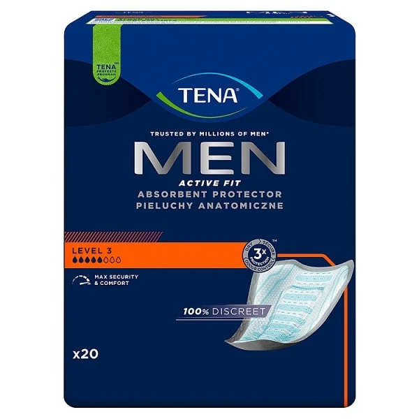 Wkłady anatomiczne Tena Men, Level 3, chłonność 5/8, 20 sztuk