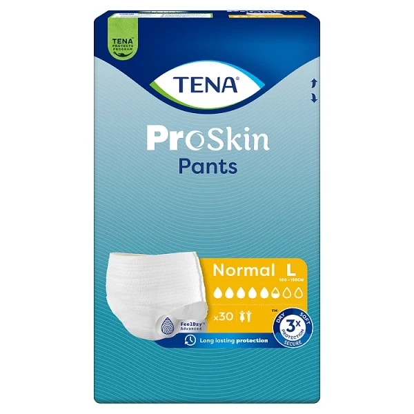 Majtki chłonne Tena Pants ProSkin Normal, rozmiar L chłonność 5,5/8, nowa wersja, 30 sztuk