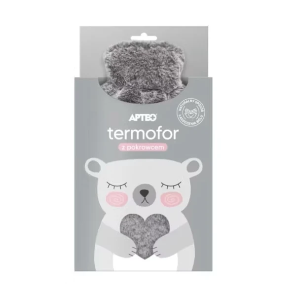 Termofor gumowy z pokrowcem 2 litry, Apteo, 1 sztuka