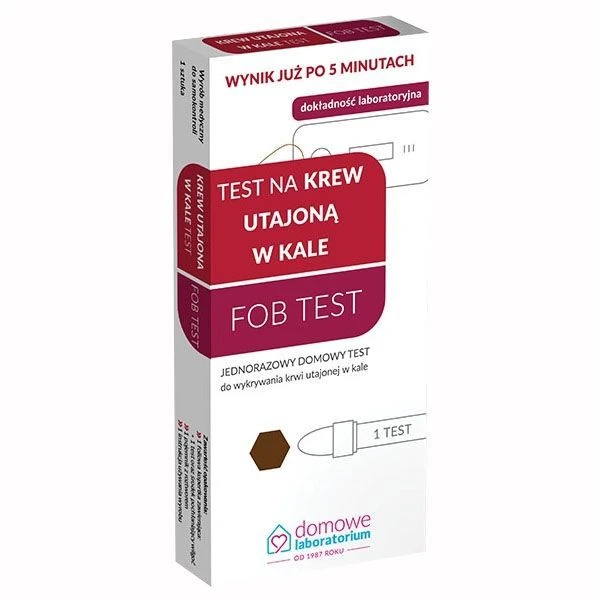 Test diagnostyczny Domowe Laboratorium, FOB, na krew utajoną w kale, 1 sztuka