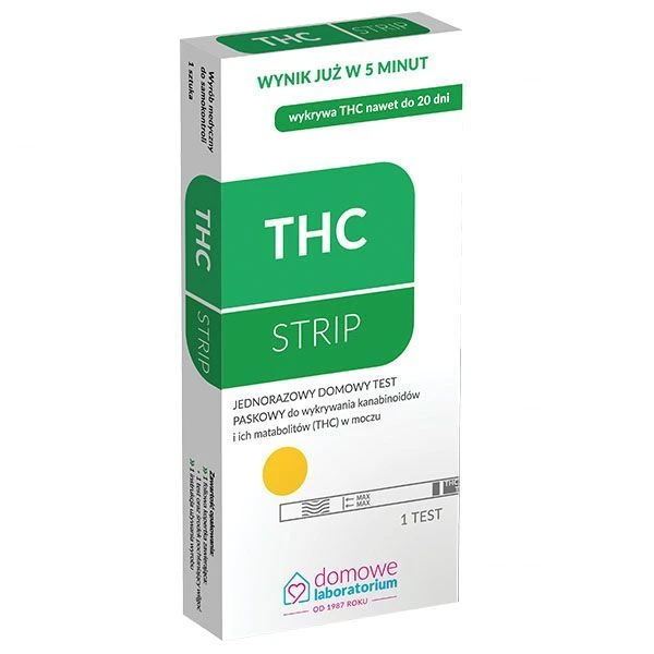 Test diagnostyczny Domowe Laboratorium, THC Strip, do wykrywania kanabinoidów w moczu, 1 sztuka