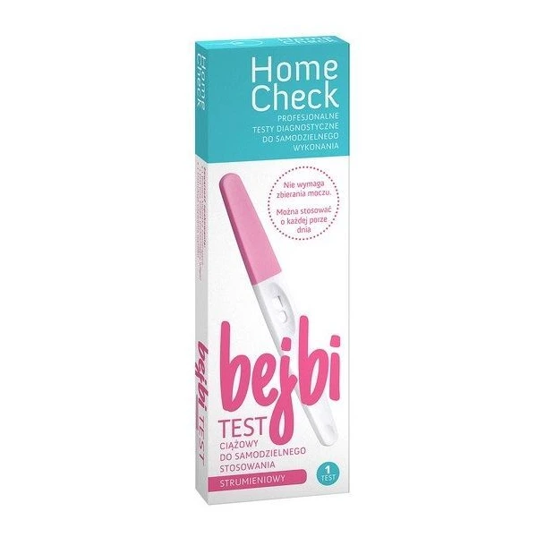 Test diagnostyczny Home Check, Bejbi, test ciążowy, strumieniowy, 1 sztuka