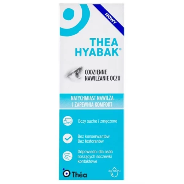 Thea Hyabak, nawilżające krople do oczu i soczewek kontaktowych, 10ml
