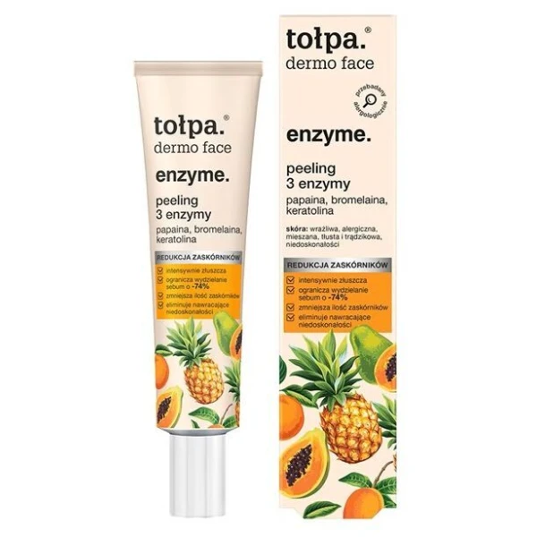 Tołpa Dermo Face Enzyme, peeling enzymatyczny do twarzy, 3 enzymy, 40ml