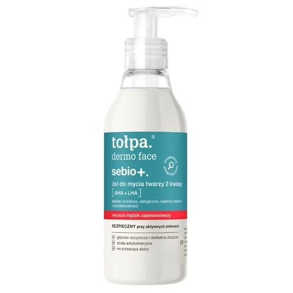 Tołpa Dermo Face Sebio+, żel do mycia twarzy, 195ml