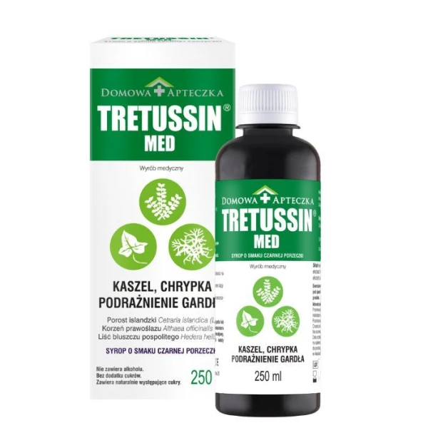 Tretussin Med, smak czarnej porzeczki, syrop, 250ml