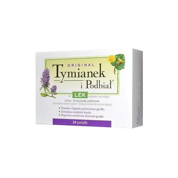 Tymianek i Podbiał (100mg + 100mg), 24 pastylki