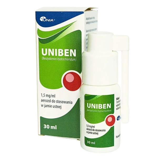 Uniben 1,5mg/ml, aerozol do stosowania w jamie ustnej, 30ml