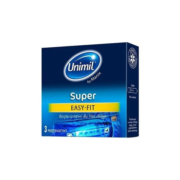 Unimil, prezerwatywy lateksowe Super, 3 sztuki