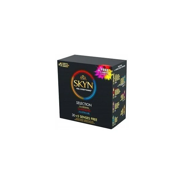 Unimil Skyn, prezerwatywy bezlateksowe Selection, 30 sztuk + 5 Senses, 5 sztuk
