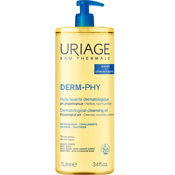 Uriage Derm-PHY, olejek pod prysznic, dla dorosłych i niemowląt od urodzenia, 1000ml