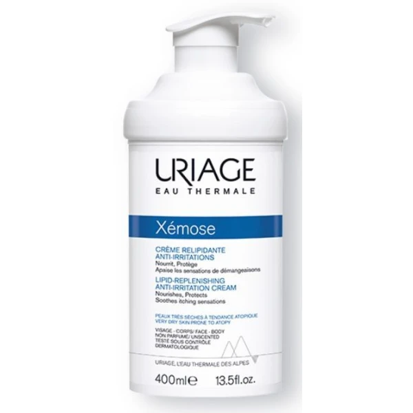Uriage Xemose, kojący krem uzupełniający lipidy, skóra bardzo sucha, 400ml
