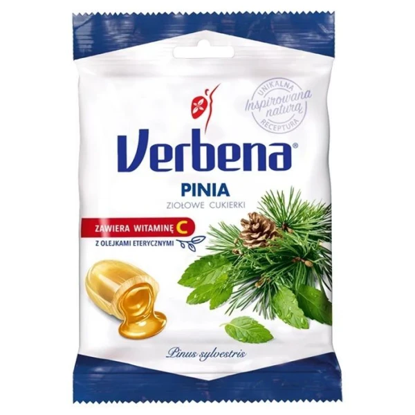 Verbena Pinia, nadziewane ziołowe cukierki z pinią i witaminą C, 60g